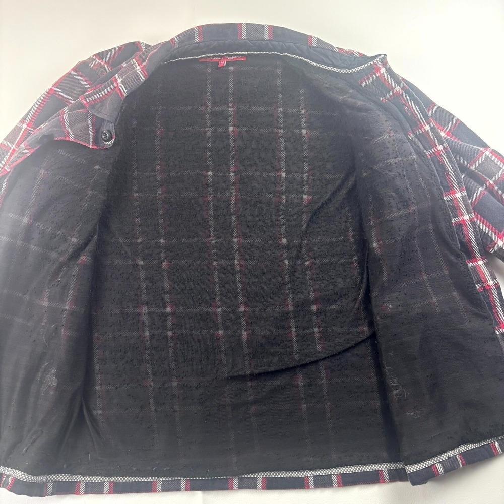 Vans off The Wall Flannel Shacket Mens M Black Red Plaid Lined Pockets Button-Up - Picture 7 of 11